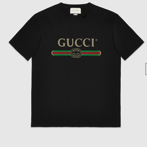Gucci Oversized Women's Logo Tee.  Distressed Size XS/XXS see details - Picture 1 of 16
